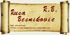 Rusa Besniković vizit kartica